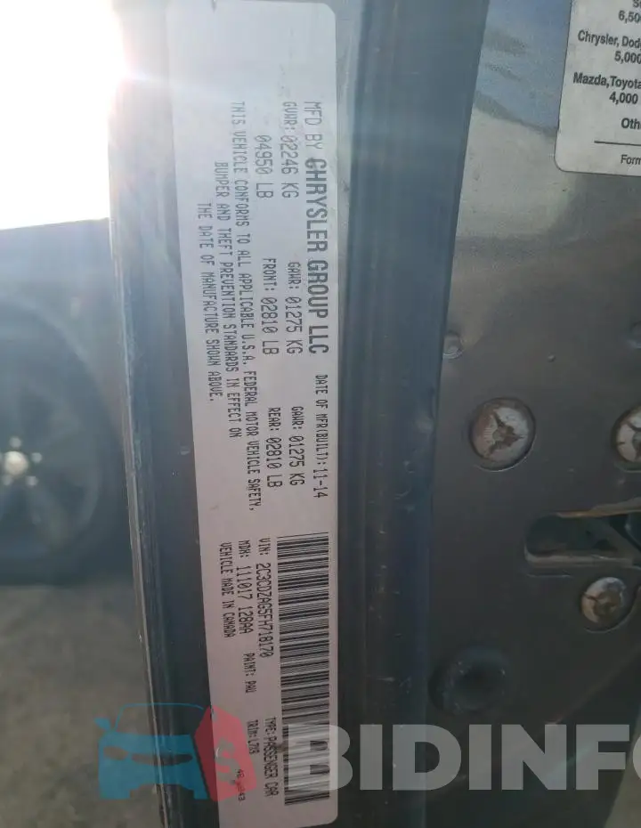 2C3CDZAG5FH718170 Photo# 13