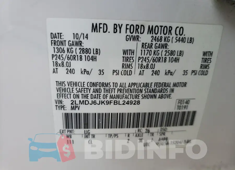 2LMDJ6JK9FBL24928 Photo# 12
