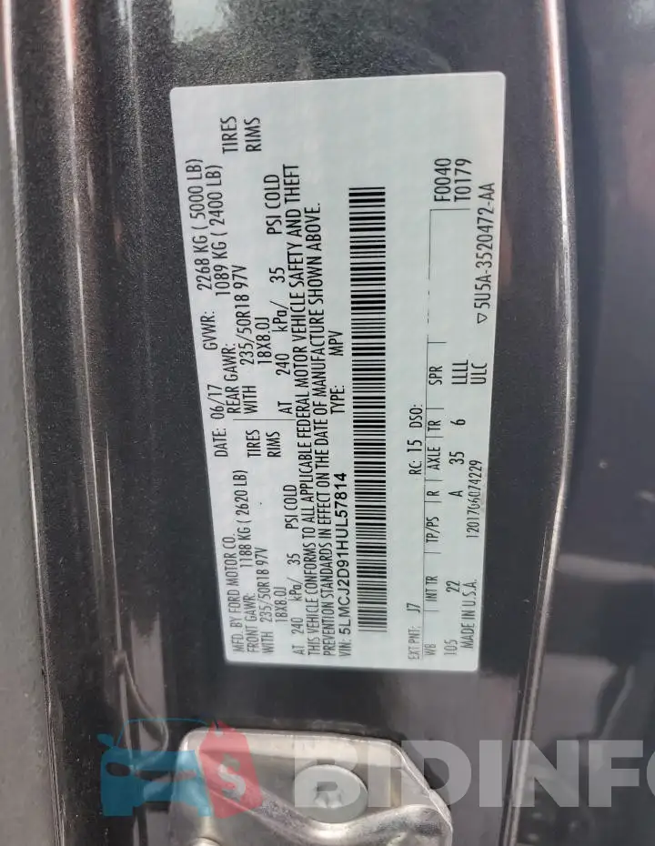 5LMCJ2D91HUL57814 Photo# 13