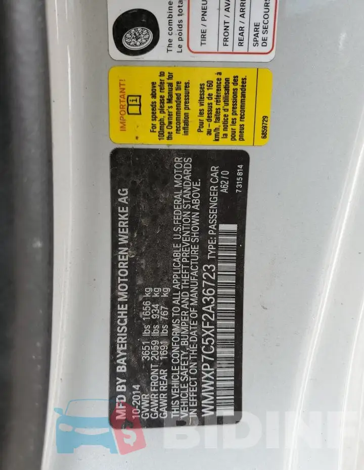 WMWXP7C5XF2A36723 Photo# 12
