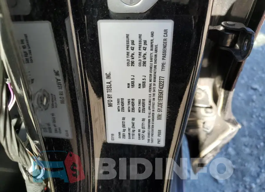 5YJ3E1EB5KF432277 Photo# 12