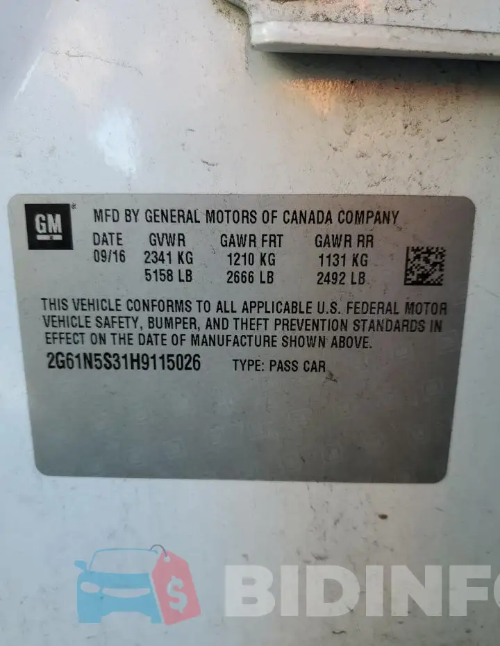 2G61N5S31H9115026 Photo# 13