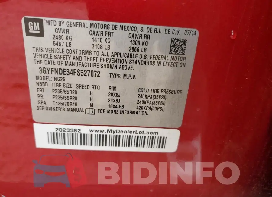 3GYFNDE34FS527072 Photo# 13