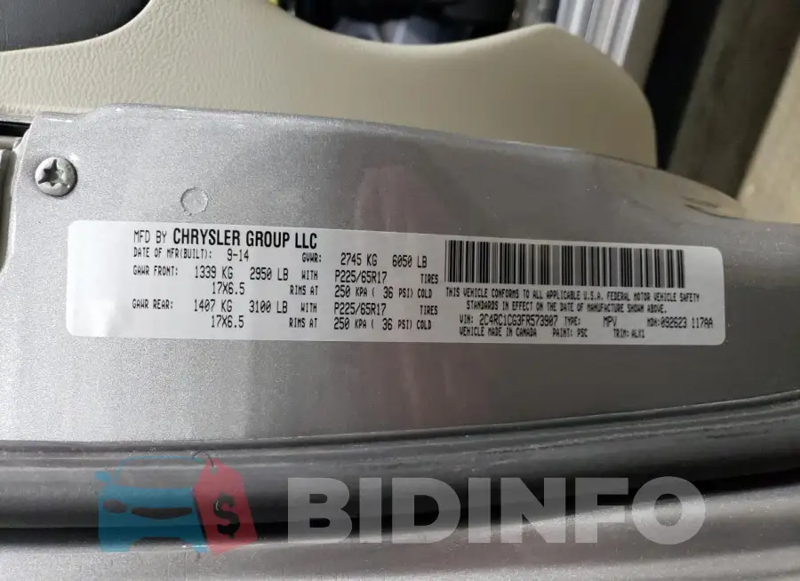2C4RC1CG3FR573907 Photo# 13