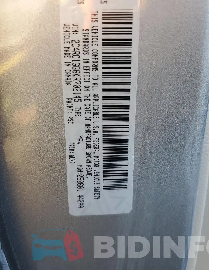 2C4RC1GG6KR702145 Photo# 13