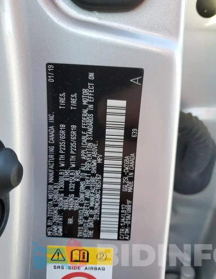 2T2BZMCA8KC185767 Photo# 13
