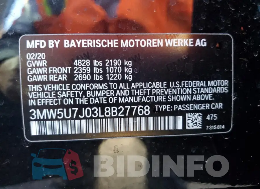 3MW5U7J03L8B27768 Photo# 12