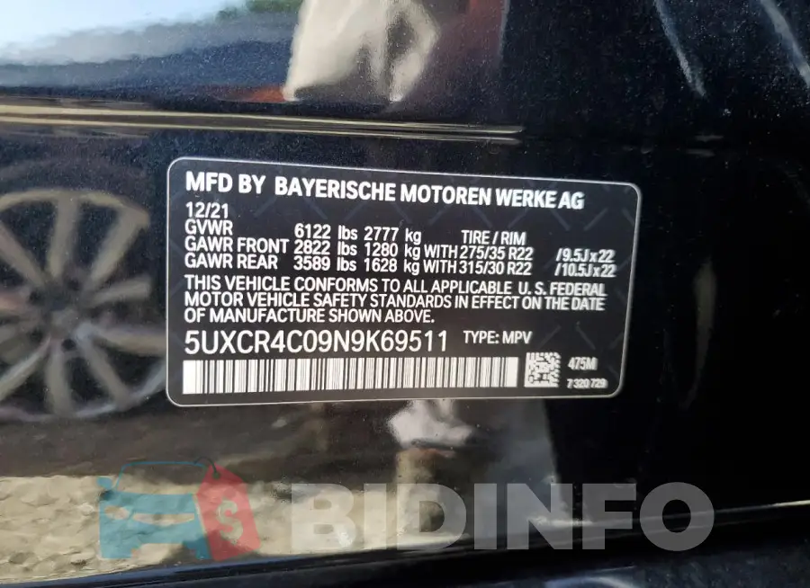 5UXCR4C09N9K69511 Photo# 13