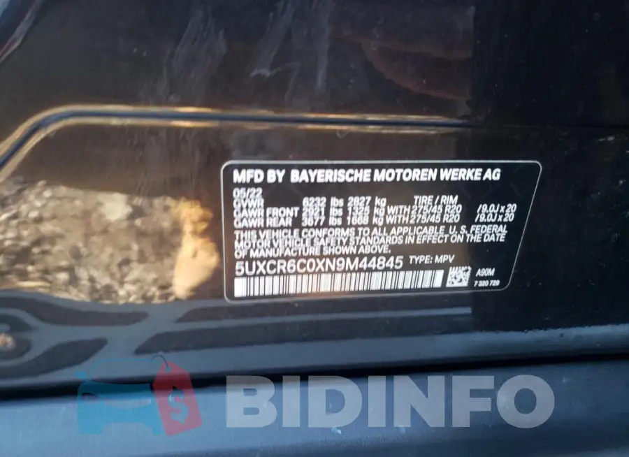 5UXCR6C0XN9M44845 Photo# 13