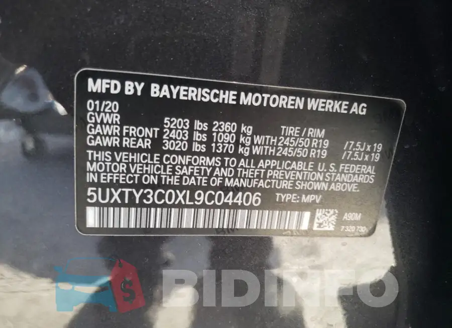 5UXTY3C0XL9C04406 Photo# 14
