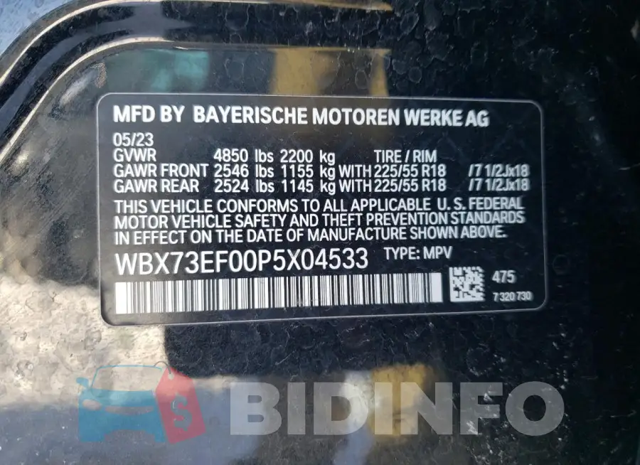 WBX73EF00P5X04533 Photo# 12