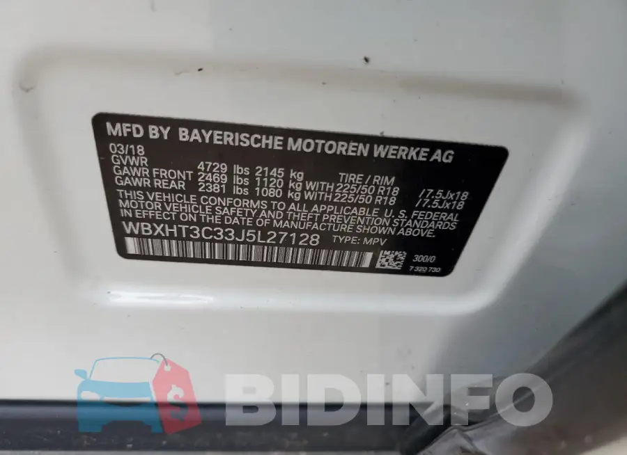 WBXHT3C33J5L27128 Photo# 14