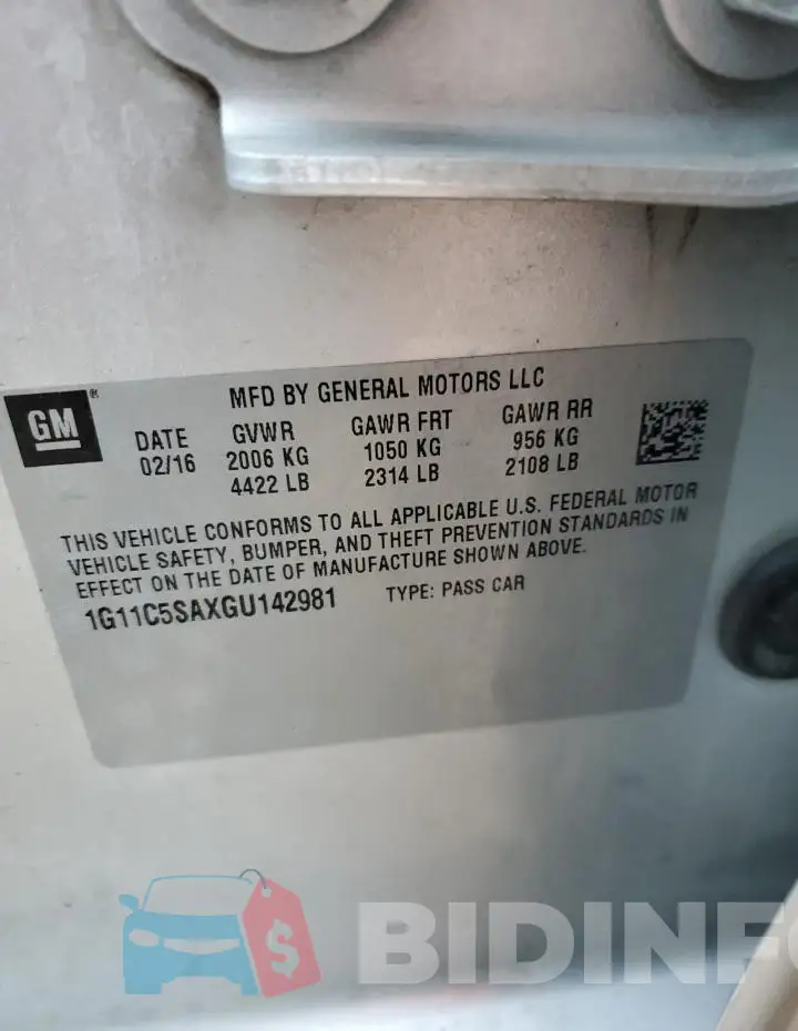 1G11C5SAXGU142981 Photo# 13