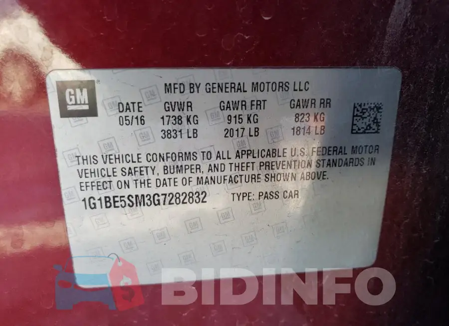 1G1BE5SM3G7282832 Photo# 13