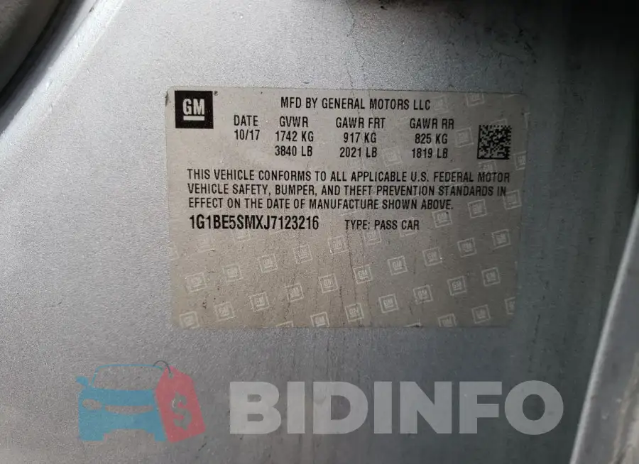 1G1BE5SMXJ7123216 Photo# 12