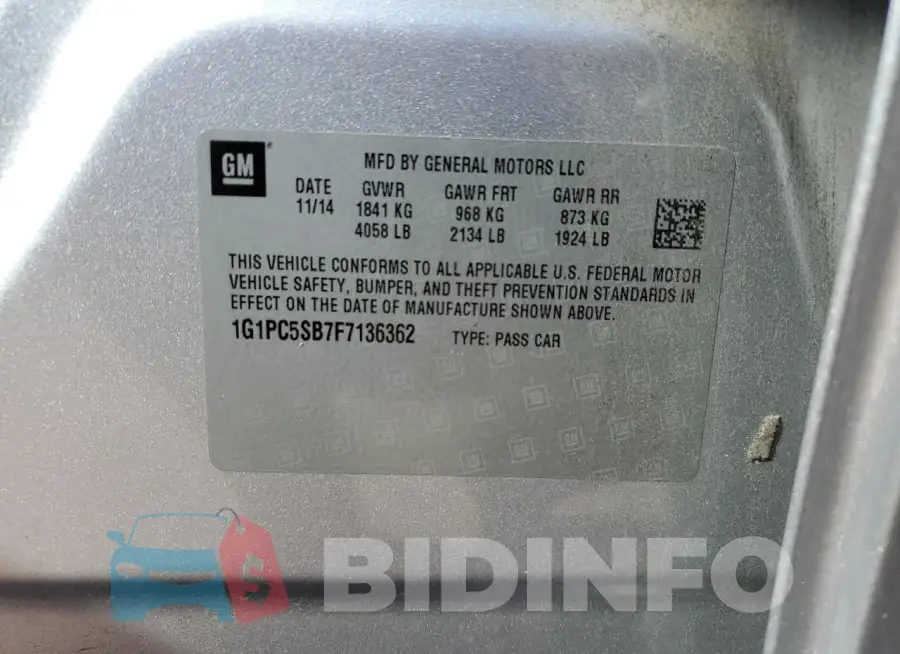 1G1PC5SB7F7136362 Photo# 12