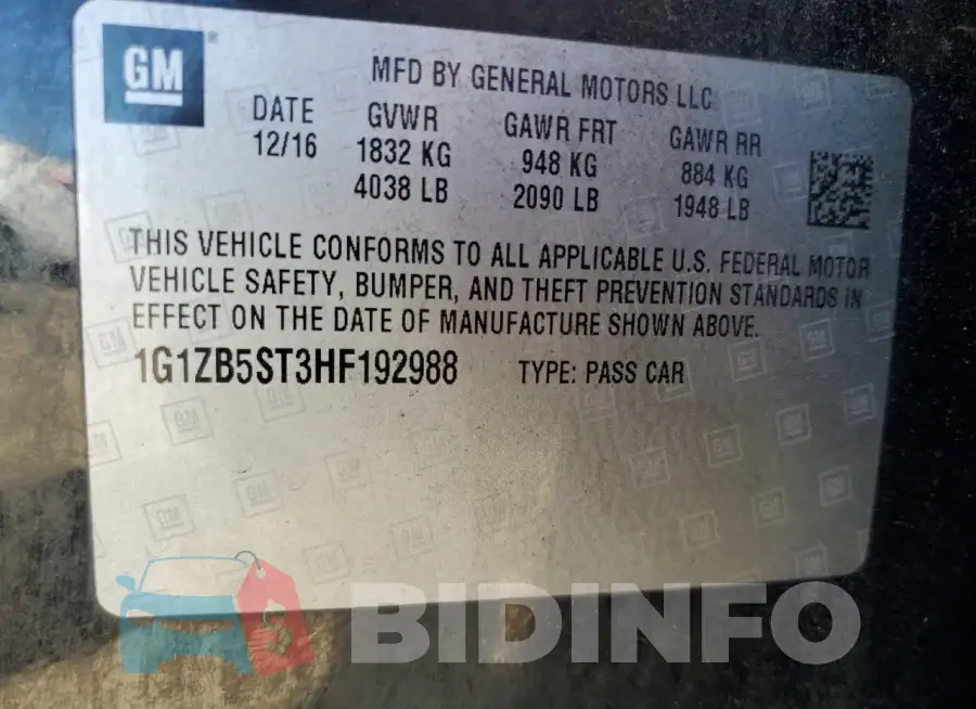1G1ZB5ST3HF192988 Photo# 12
