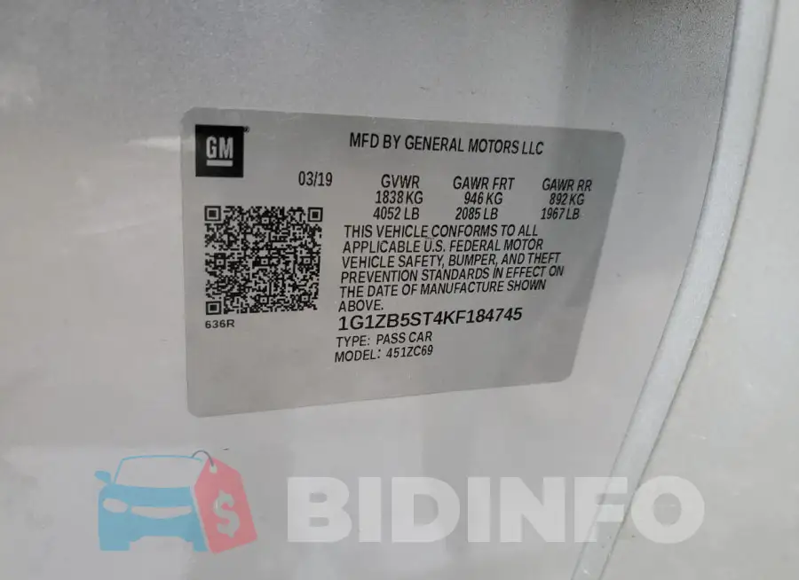 1G1ZB5ST4KF184745 Photo# 12