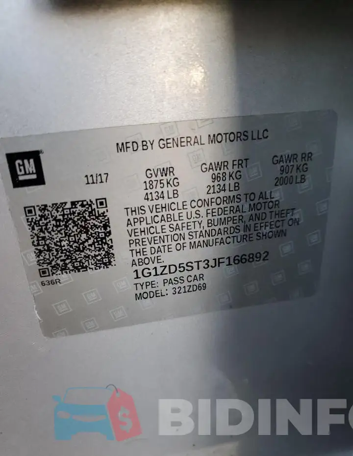 1G1ZD5ST3JF166892 Photo# 12