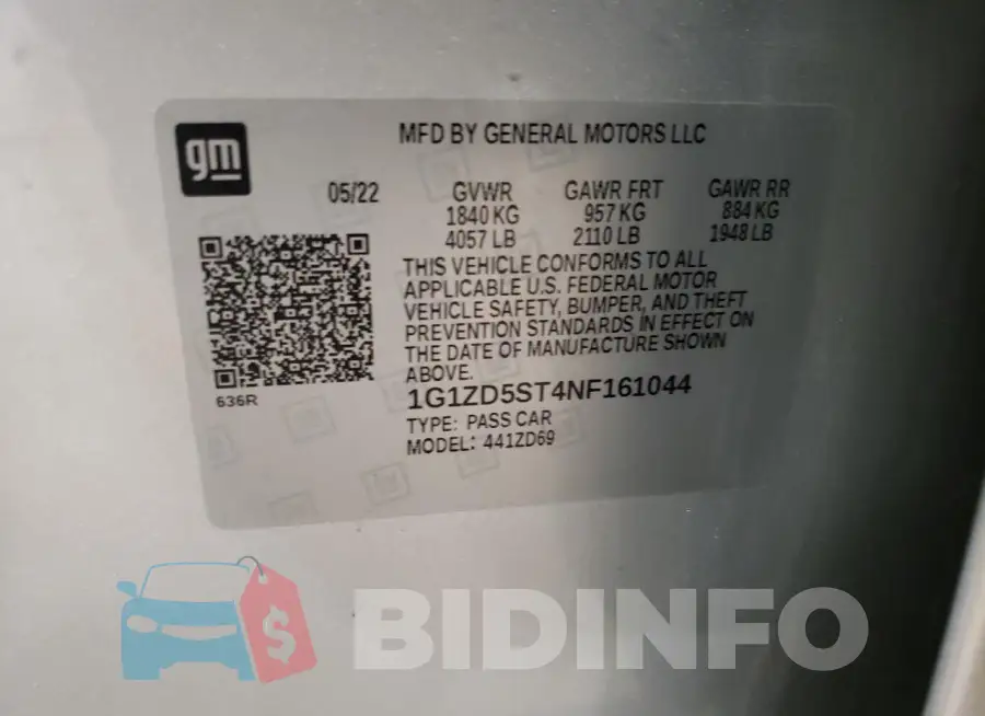 1G1ZD5ST4NF161044 Photo# 12