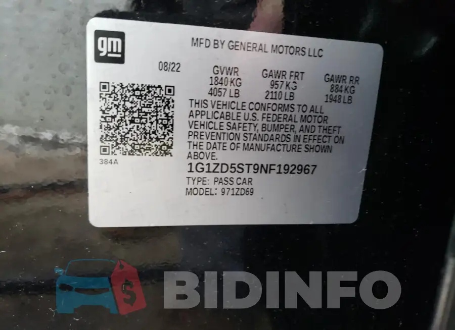 1G1ZD5ST9NF192967 Photo# 12