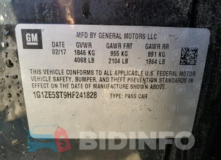 1G1ZE5ST9HF241828 Photo# 12