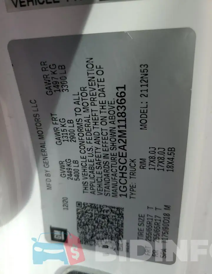 1GCHSCEA2M1183661 Photo# 13