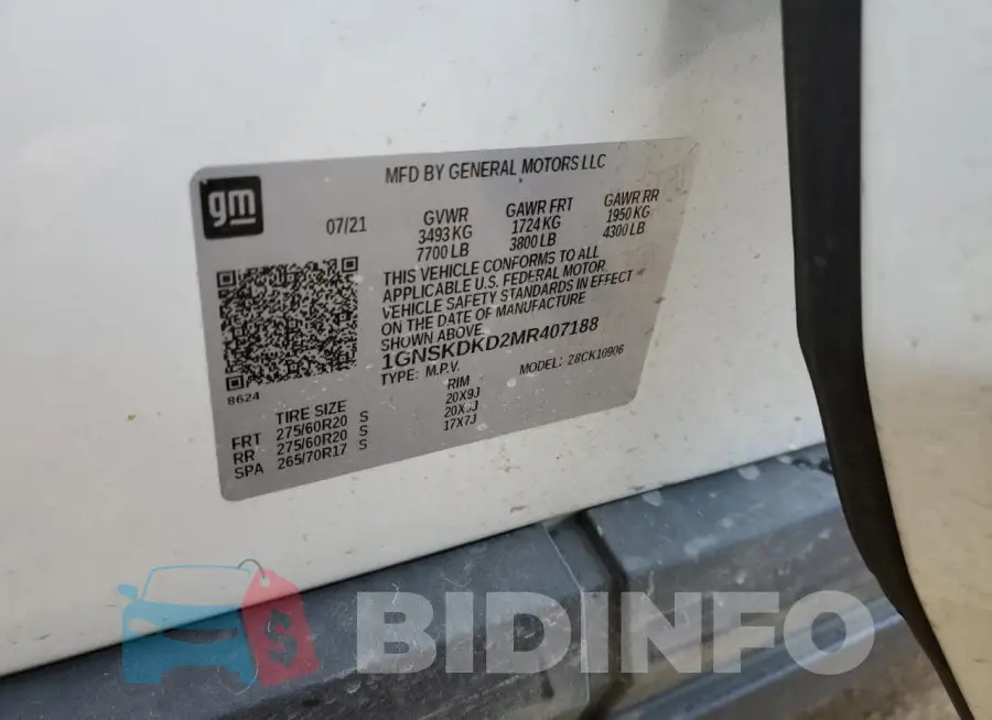1GNSKDKD2MR407188 Photo# 13