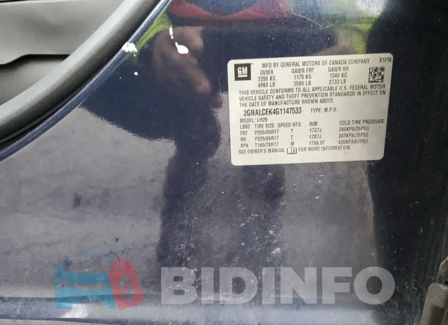 2GNALCEK4G1147533 Photo# 12