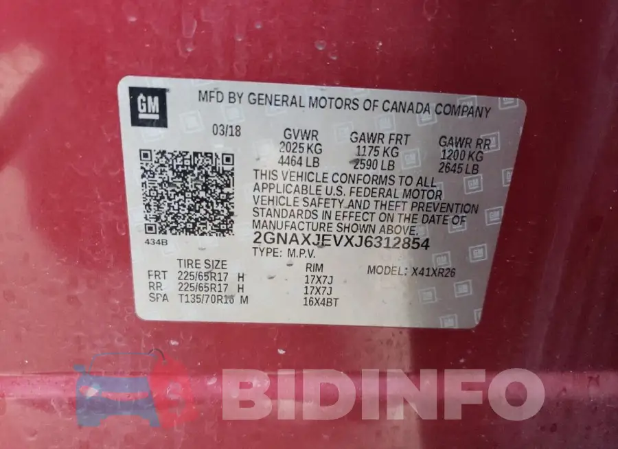 2GNAXJEVXJ6312854 Photo# 12