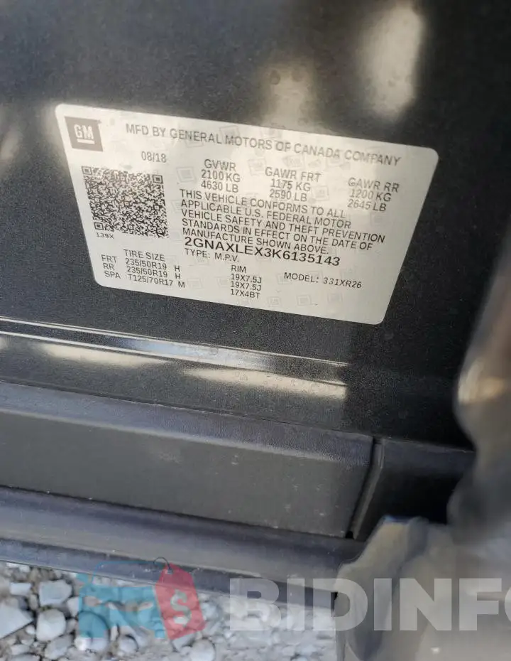 2GNAXLEX3K6135143 Photo# 13