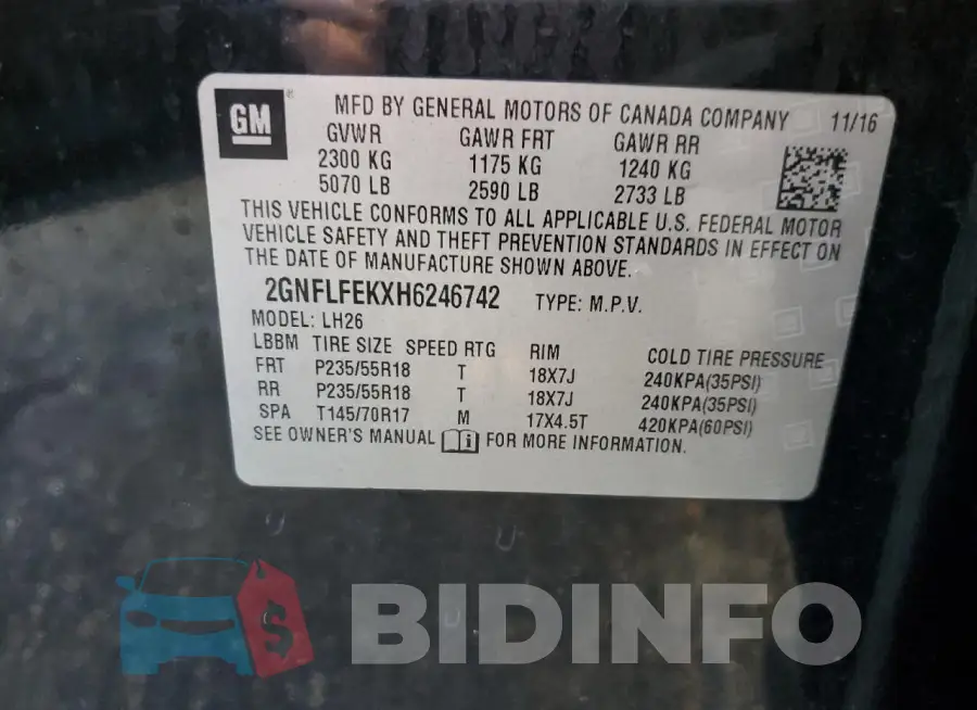 2GNFLFEKXH6246742 Photo# 13