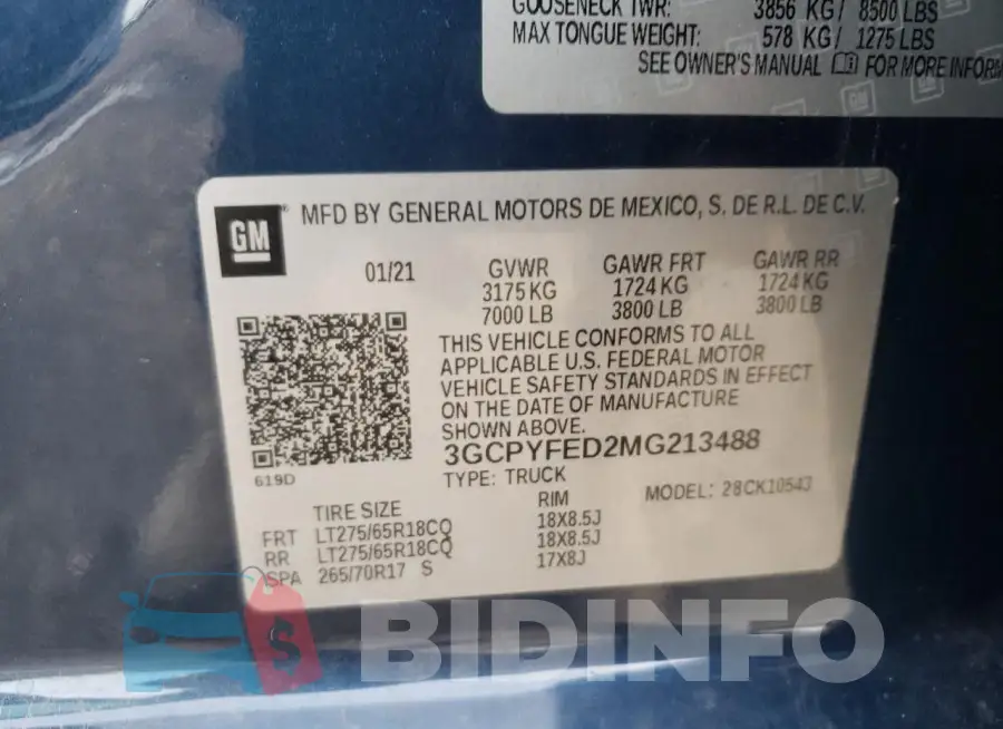3GCPYFED2MG213488 Photo# 12