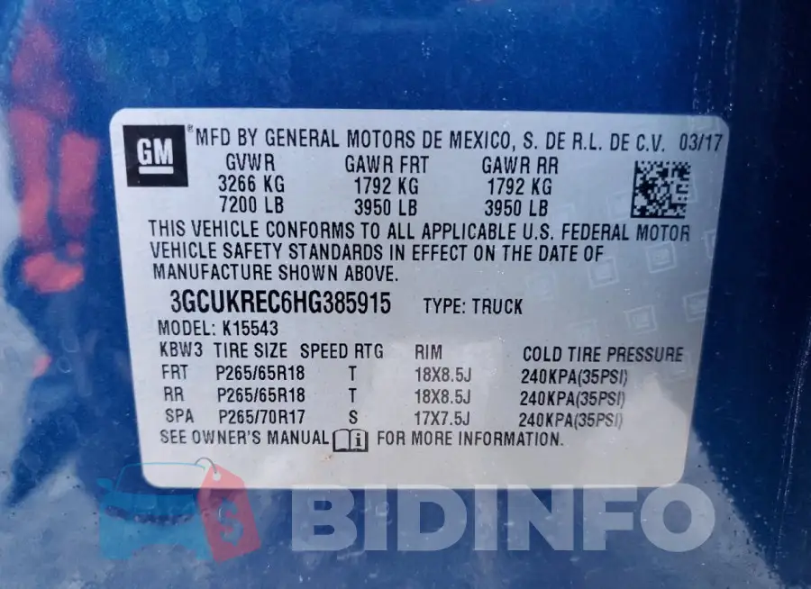 3GCUKREC6HG385915 Photo# 12
