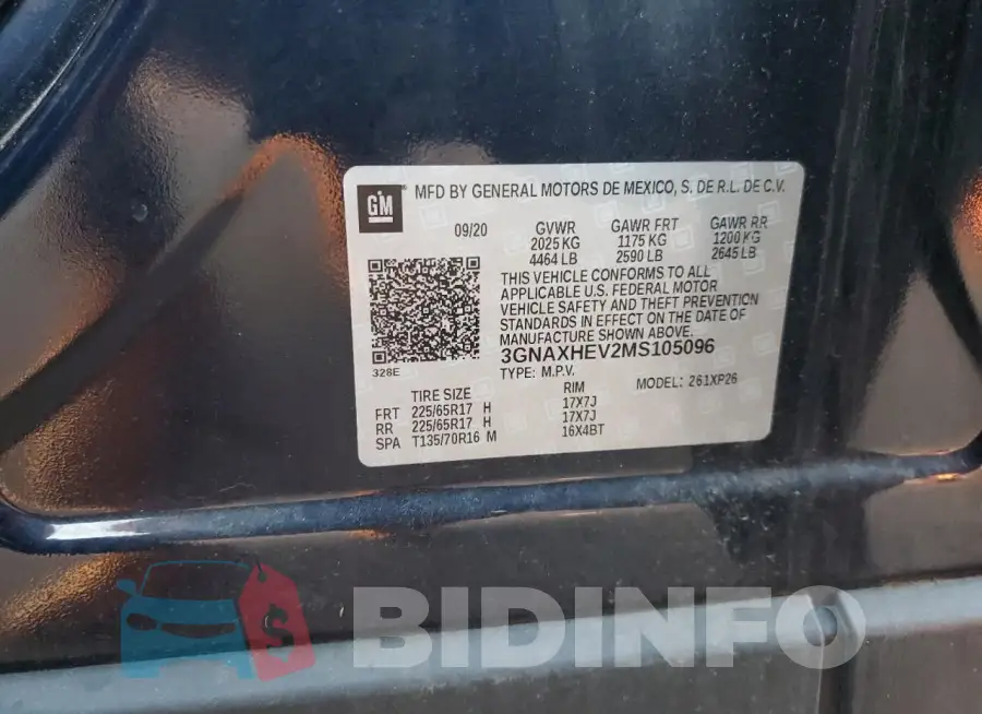 3GNAXHEV2MS105096 Photo# 12