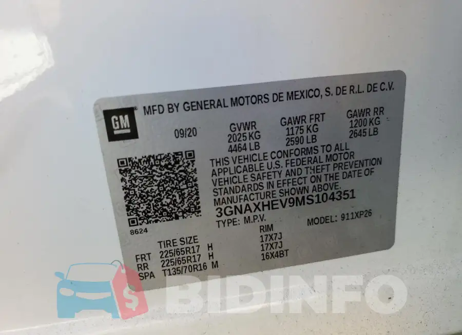 3GNAXHEV9MS104351 Photo# 12