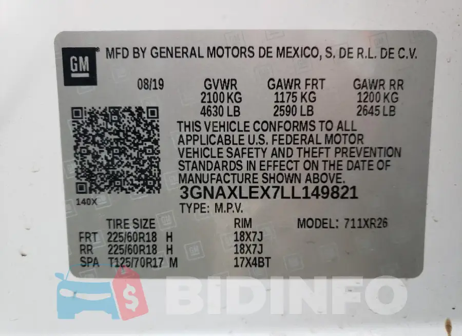 3GNAXLEX7LL149821 Photo# 13