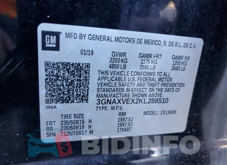 3GNAXVEX2KL288510 Photo# 12
