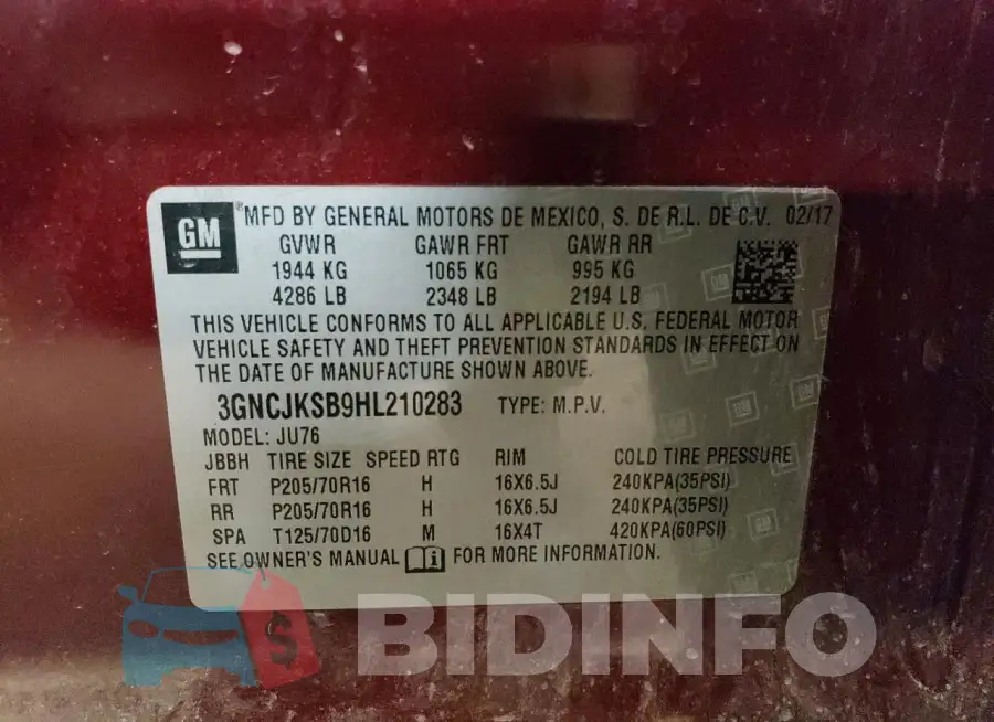 3GNCJKSB9HL210283 Photo# 14
