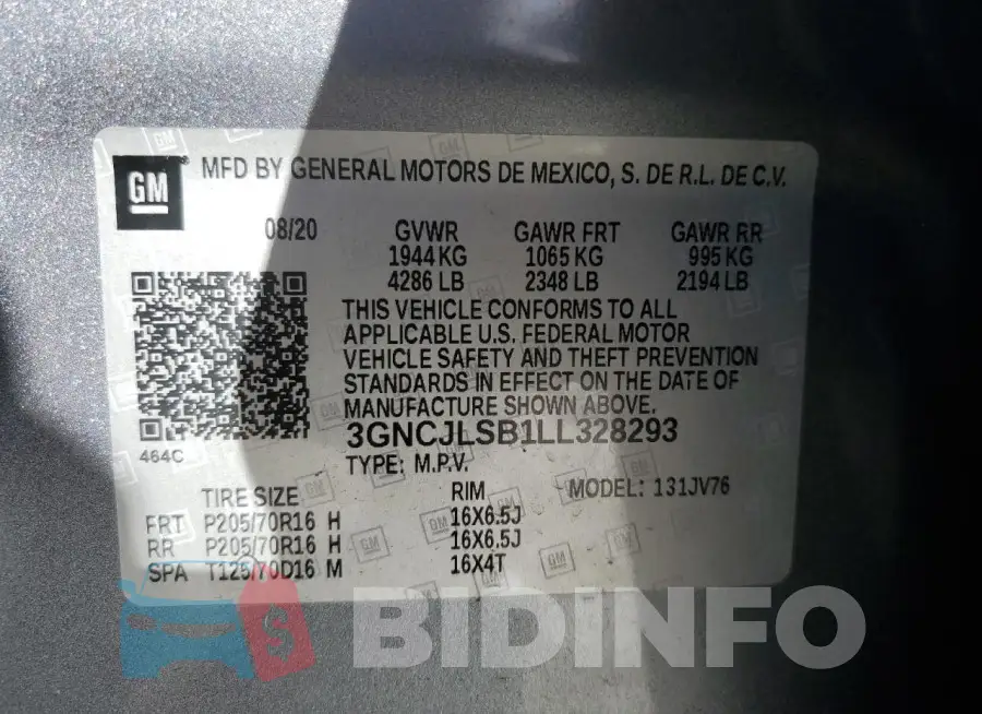 3GNCJLSB1LL328293 Photo# 13