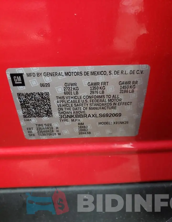 3GNKBBRAXLS692069 Photo# 14