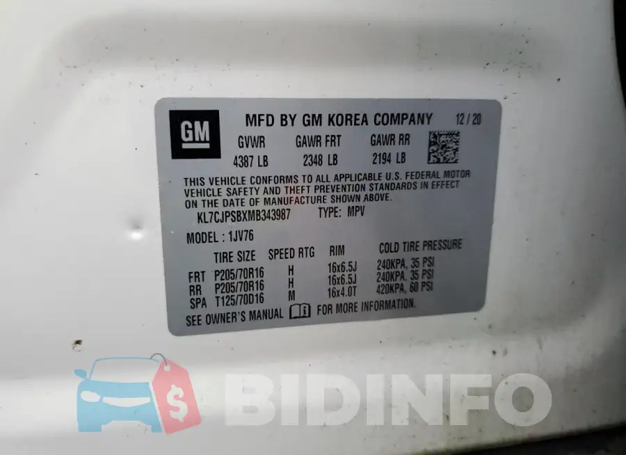 KL7CJPSBXMB343987 Photo# 12