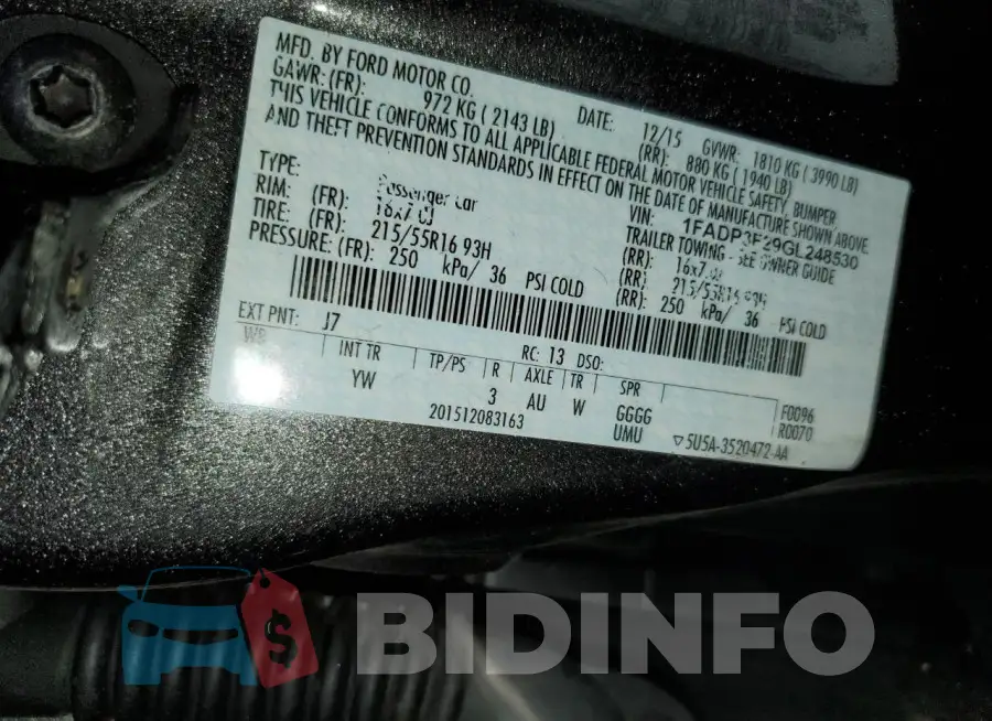 1FADP3F29GL248530 Photo# 12