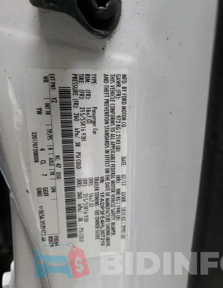 1FADP3FE4HL307219 Photo# 12