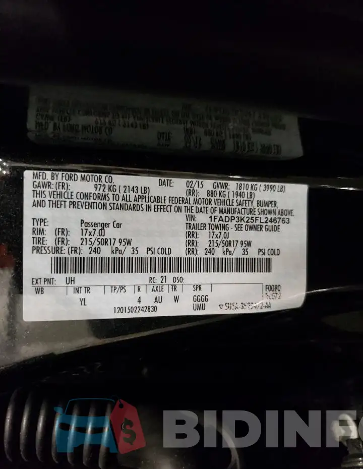 1FADP3K25FL246763 Photo# 12
