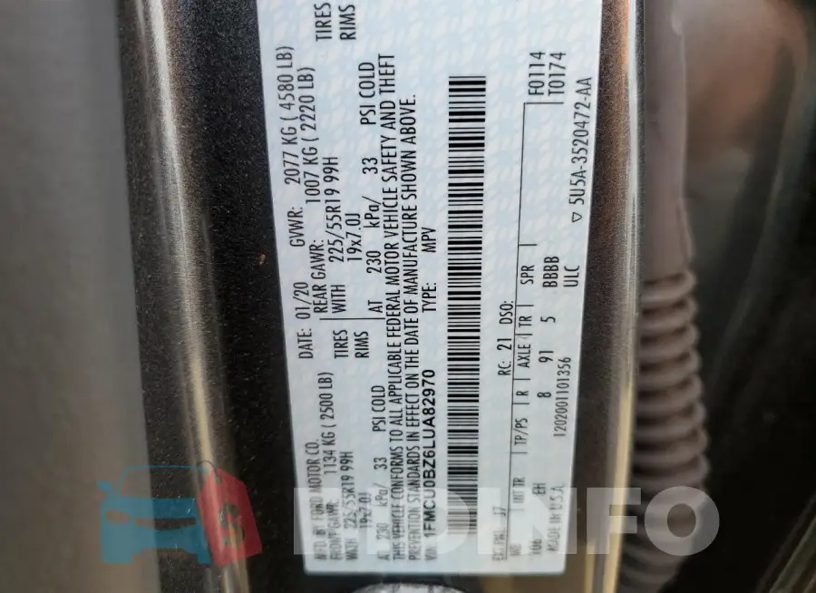1FMCU0BZ6LUA82970 Photo# 13