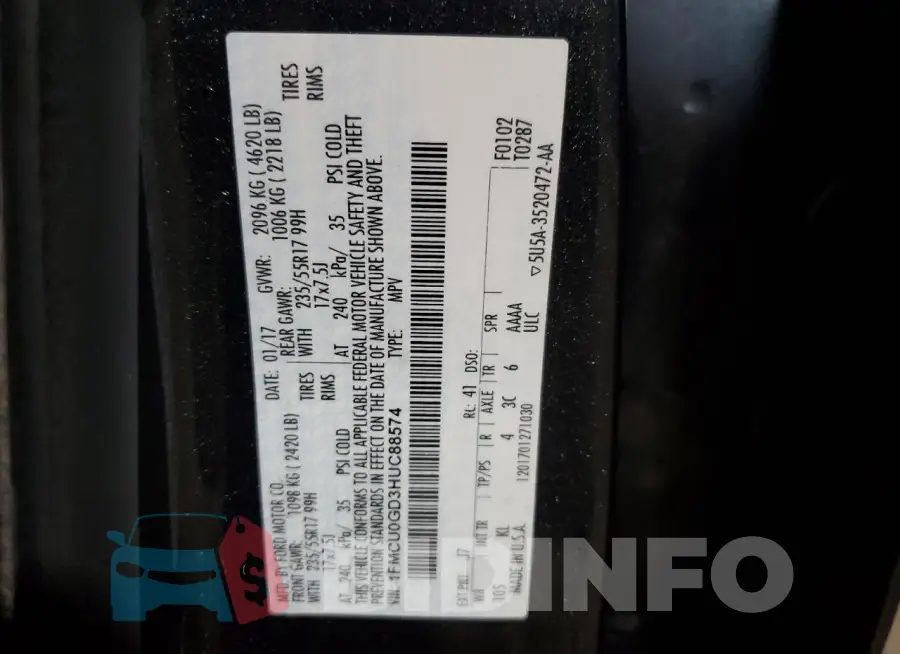 1FMCU0GD3HUC88574 Photo# 12