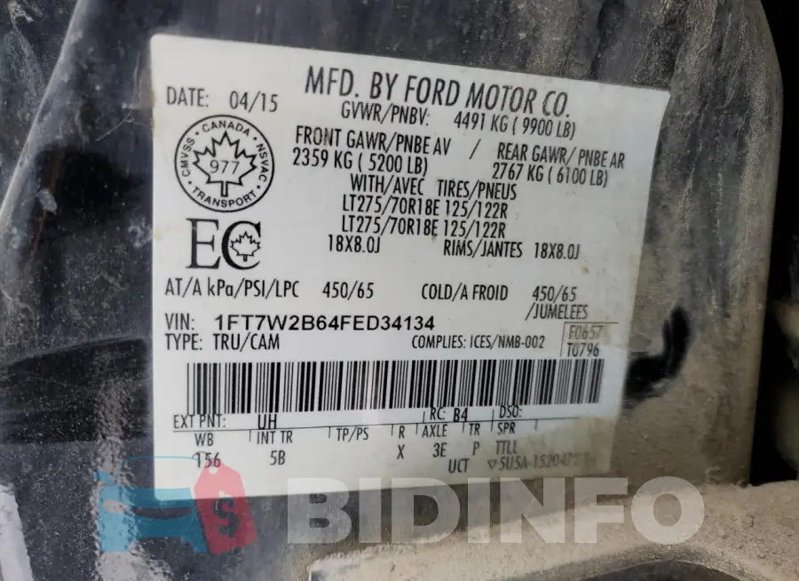 1FT7W2B64FED34134 Photo# 12