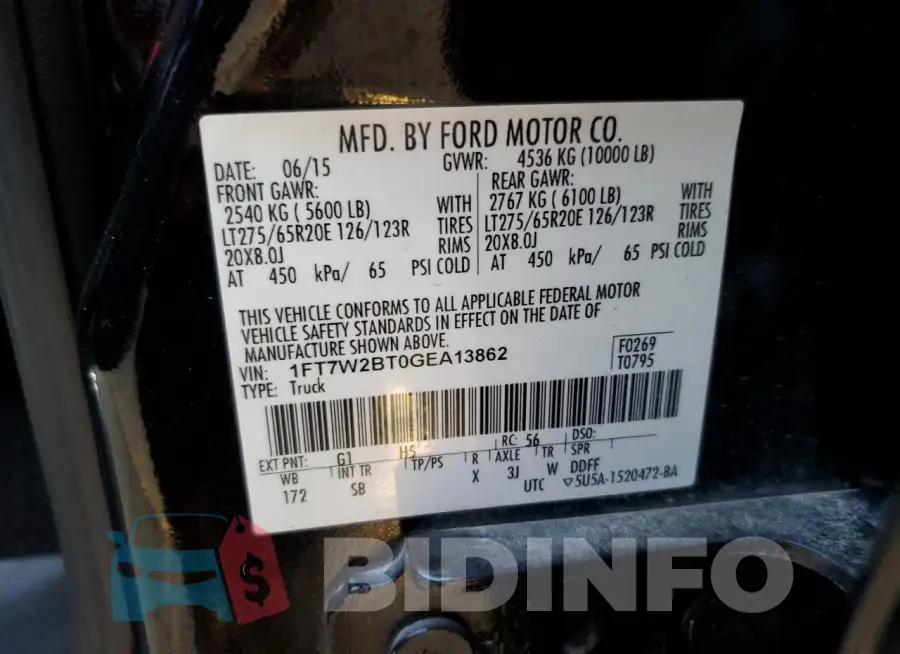 1FT7W2BT0GEA13862 Photo# 12