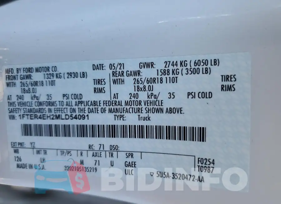 1FTER4EH2MLD54091 Photo# 12